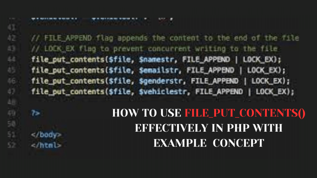 How to Use file_put_contents() Effectively in PHP with Example Concept